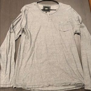 Obey Long Sleeve Henley w/ “heather” look